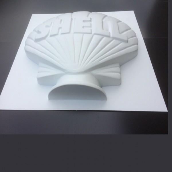 V107 Half Shell Globe Sign in white